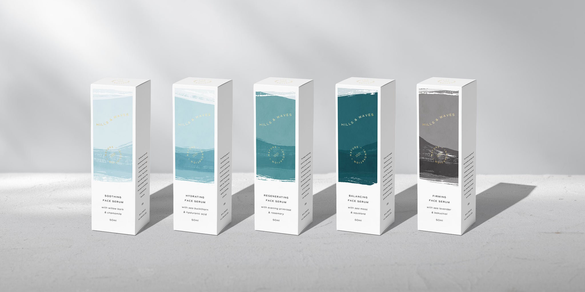 Karolina Król Studio Hills & Waves minimalist brand identity for sea moss face serum