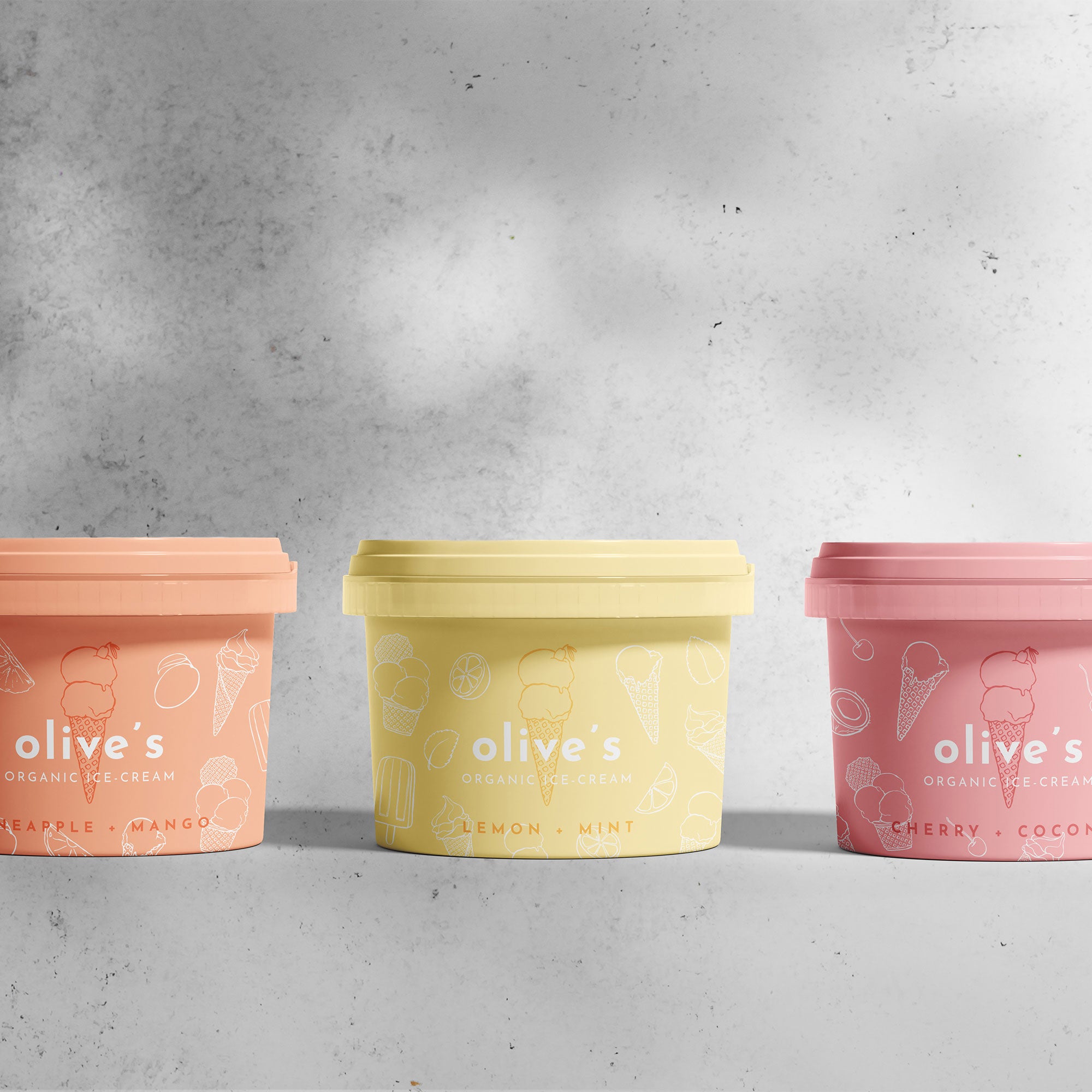Karolina Król Studio illustrated packaging design minimalist ice cream branding