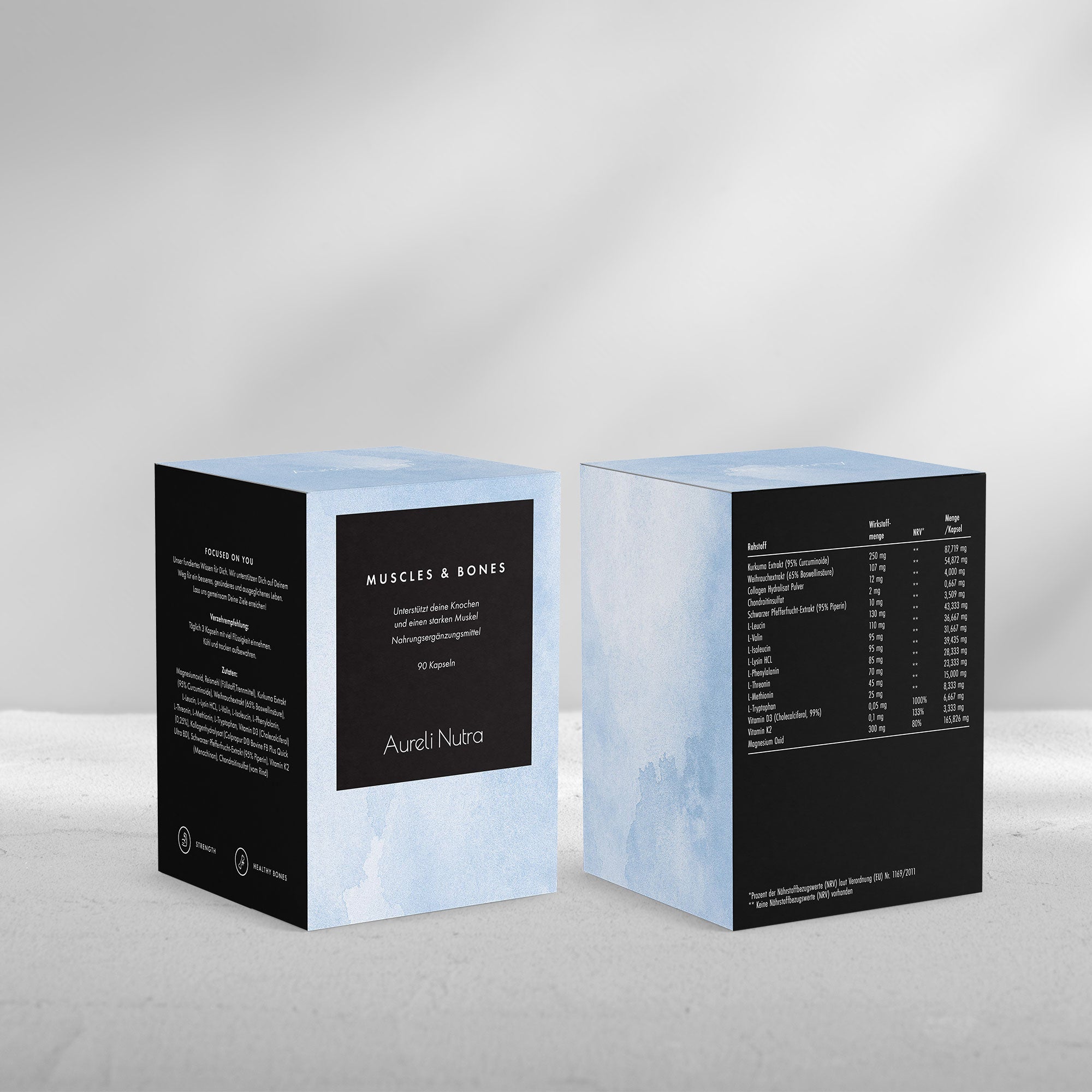 karolina krol studio aureli nutra natural health muscles bones supplements minimalist illustrated packaging design