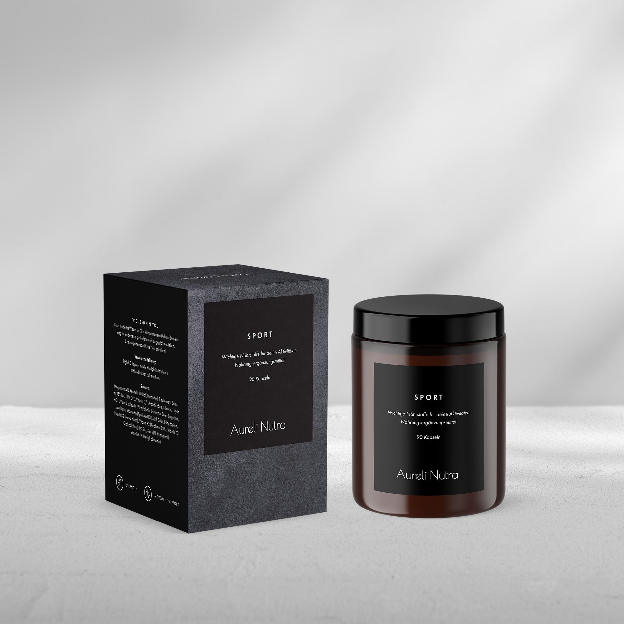 karolina krol studio aureli nutra natural health sport supplements minimalist illustrated packaging design