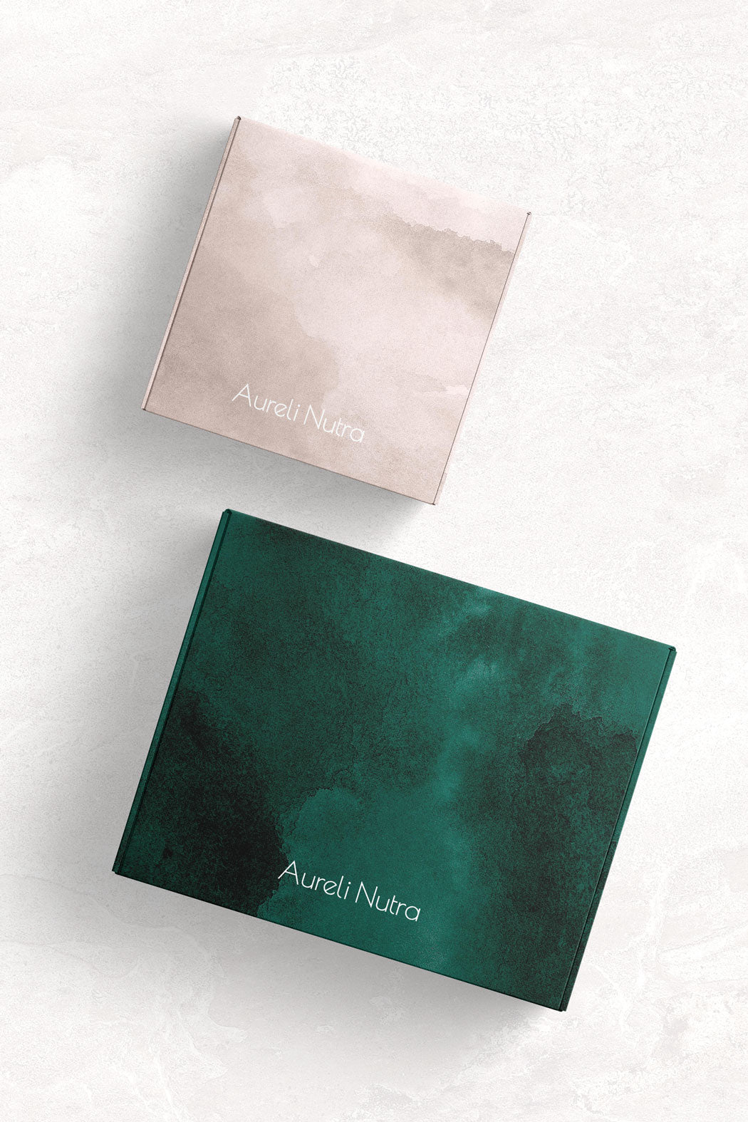 karolina krol studio aureli nutra supplements minimalist branding packaging design shipping box
