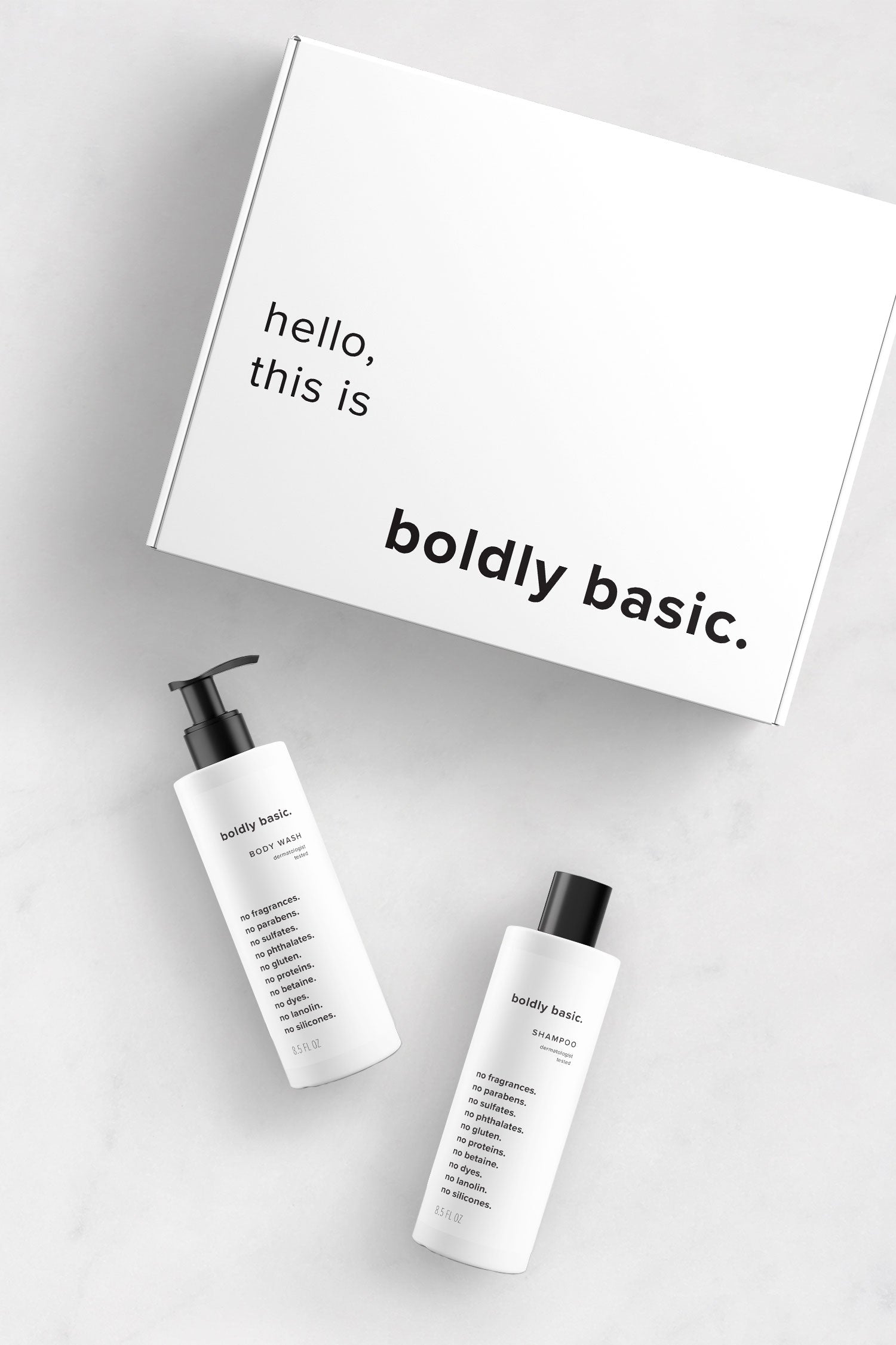 karolina krol studio boldly basic skin care minimalist branding packaging design shipping box

