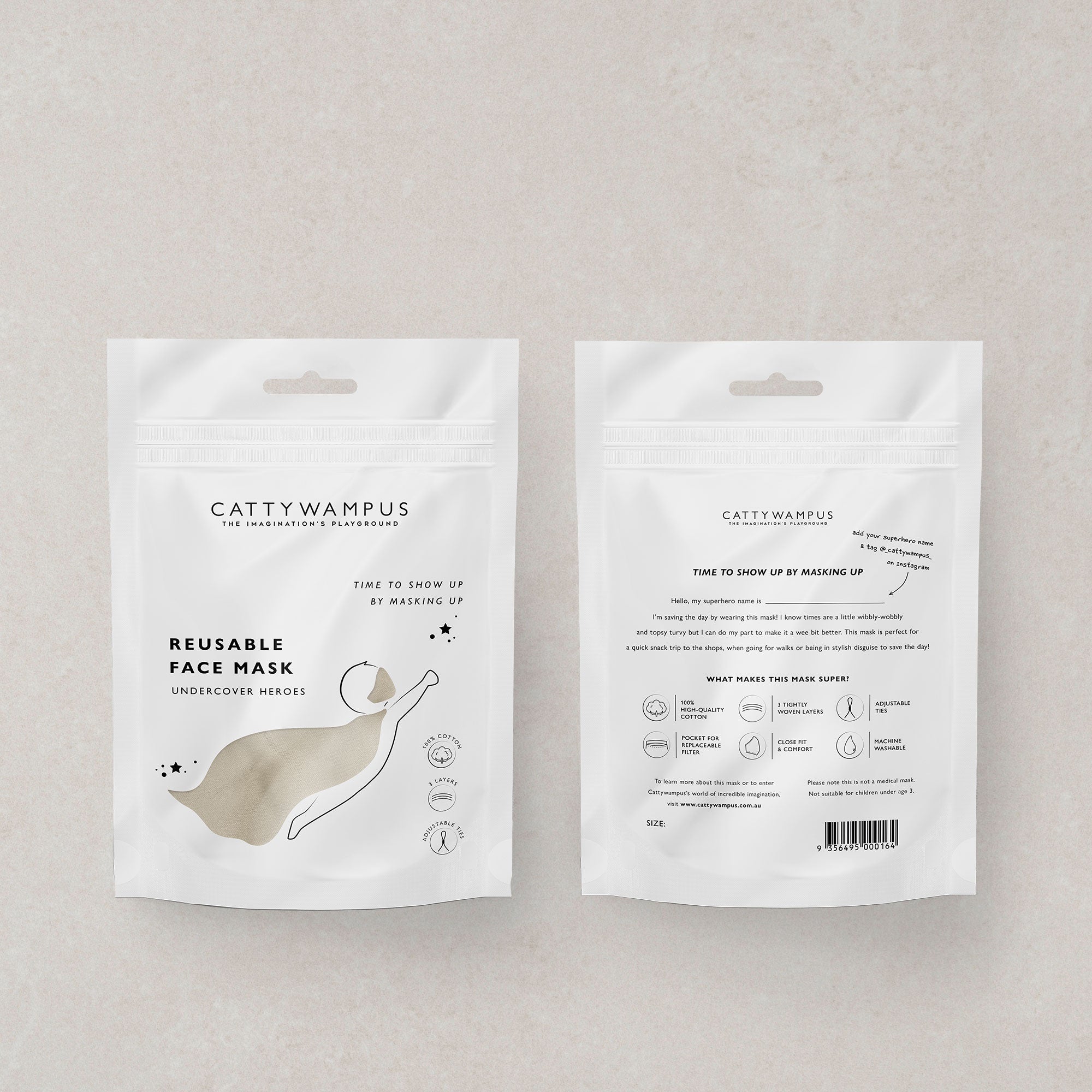 Karolina Król Studio natural minimalist face mask for children packaging design