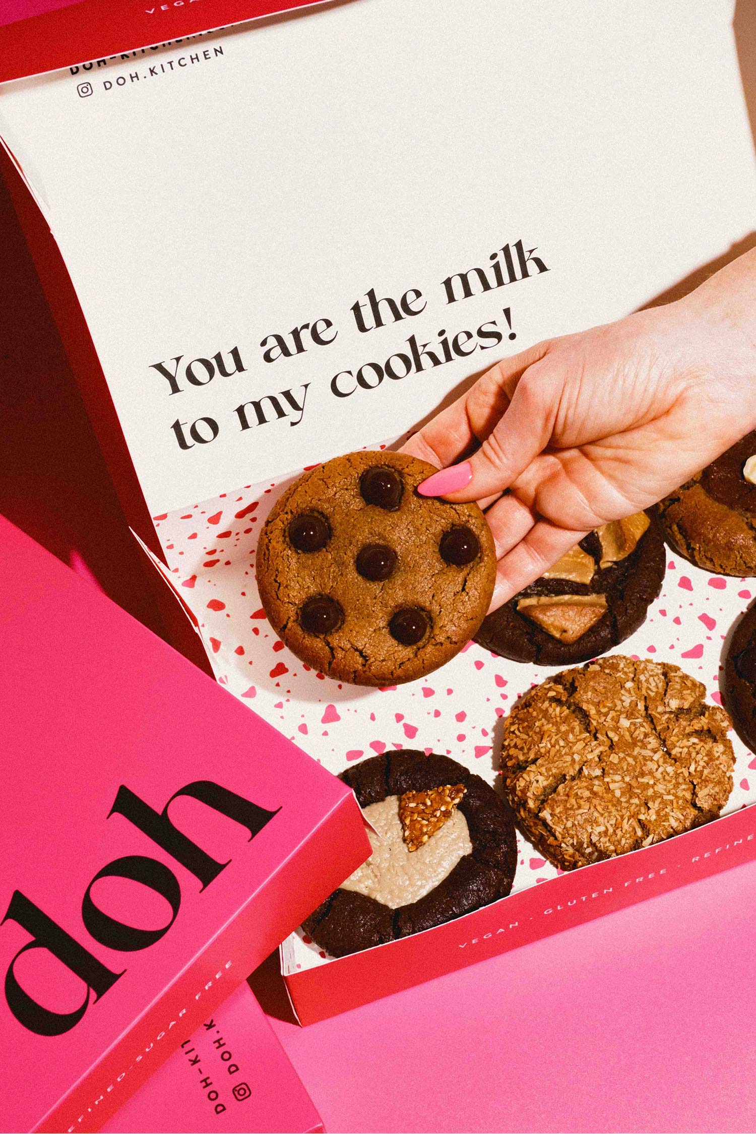 karolina krol studio doh cookies vegan dairy free refined sugar free cookie box packaging design
