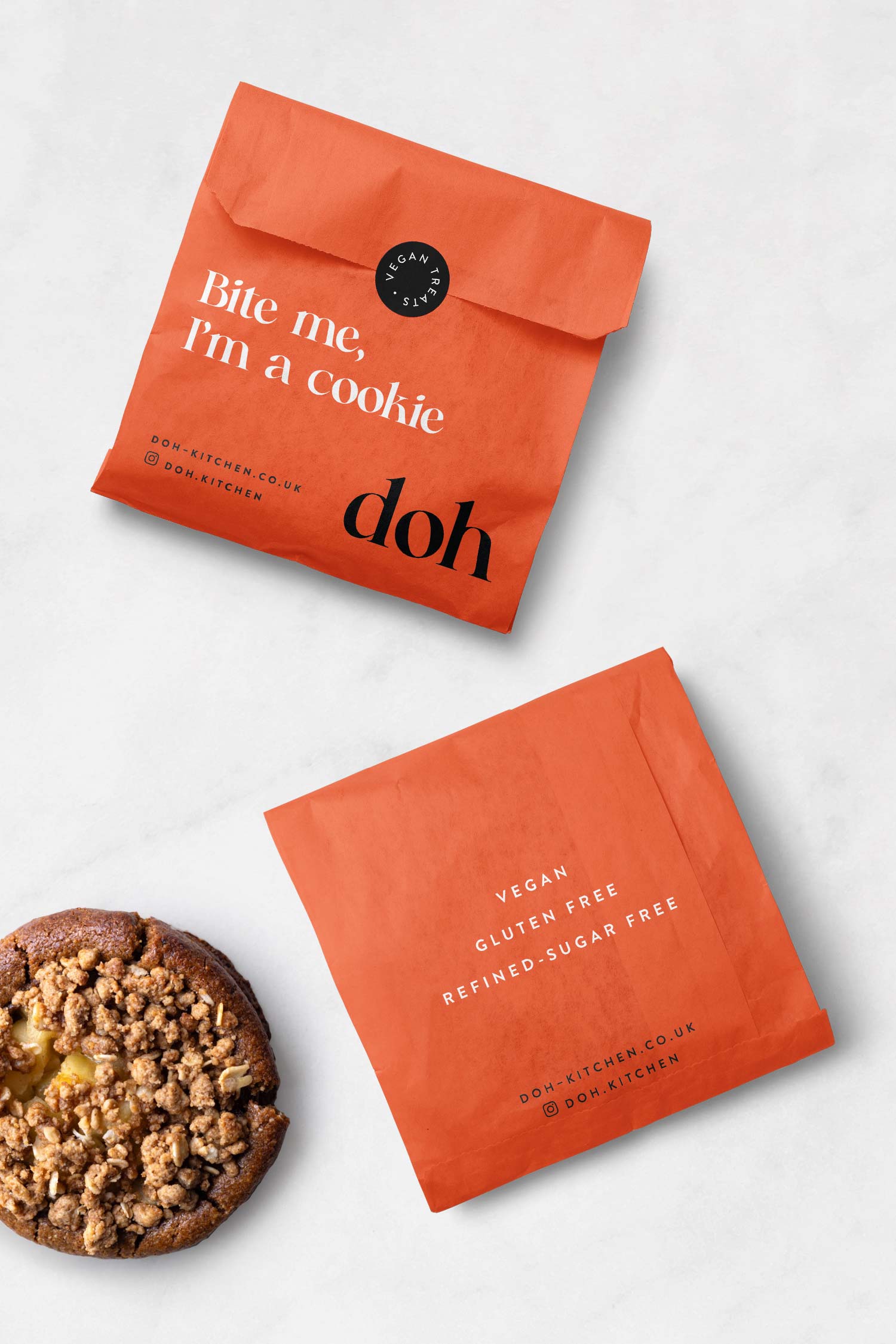 karolina krol studio doh cookies vegan dairy free refined sugar free cookie paper bag design
