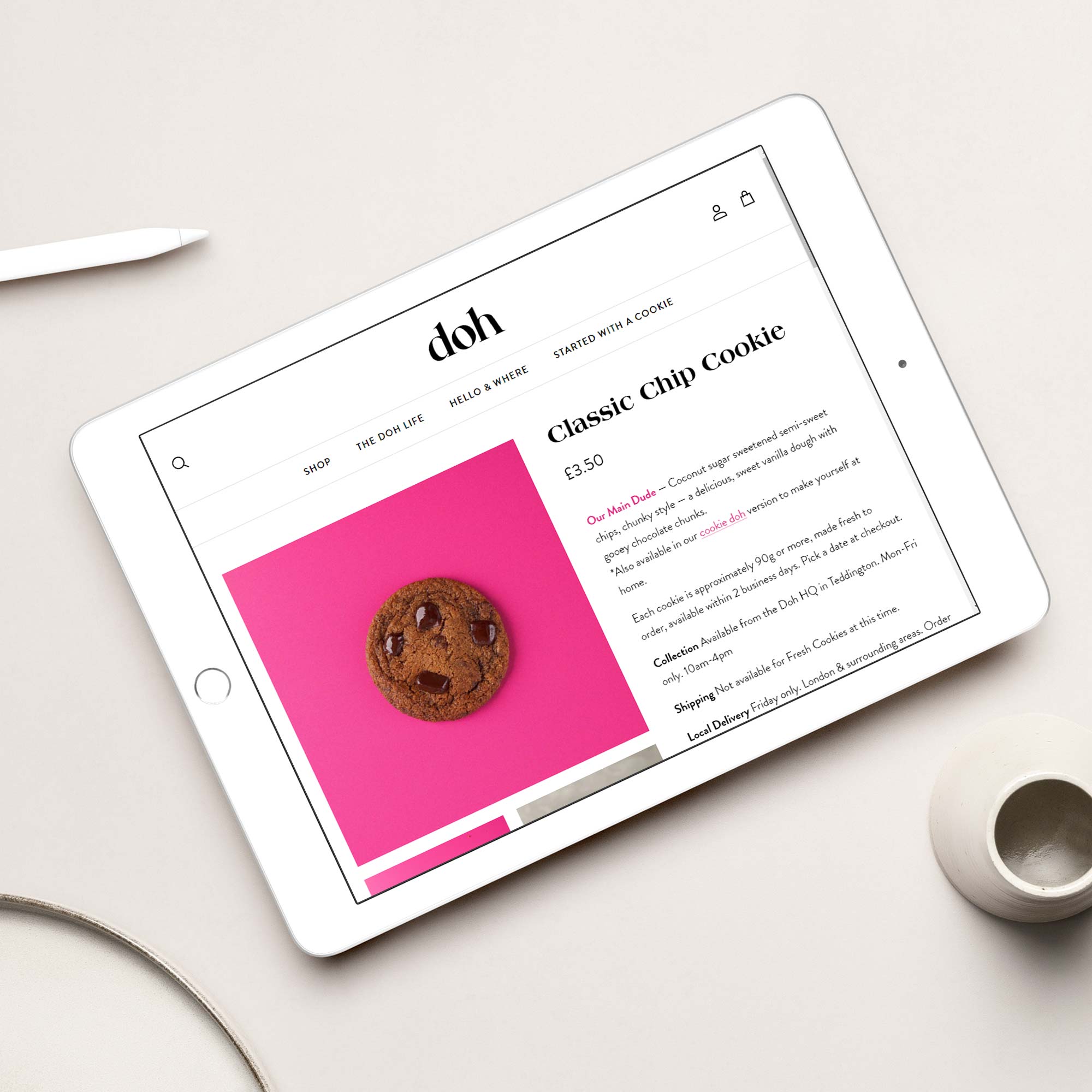 karolina krol studio doh shopify website design vegan cookies product page