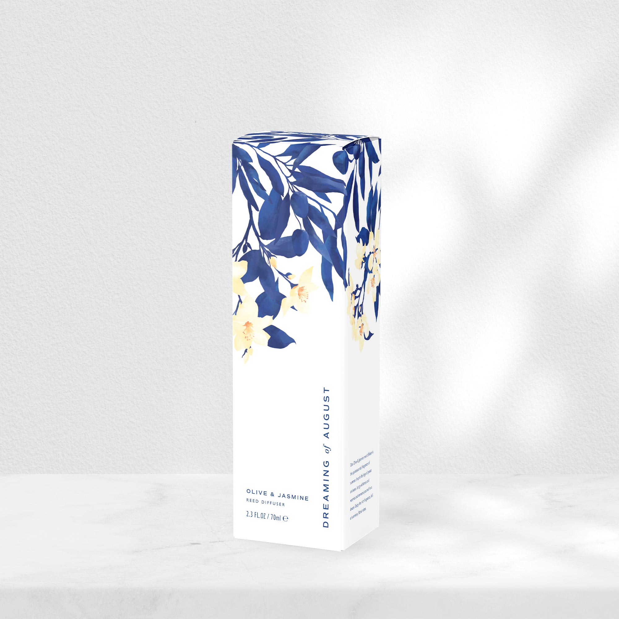 karolina krol studio dreaming of august reed diffuser brand identity packaging design natural sustainable greek scent olive oil jasmine
