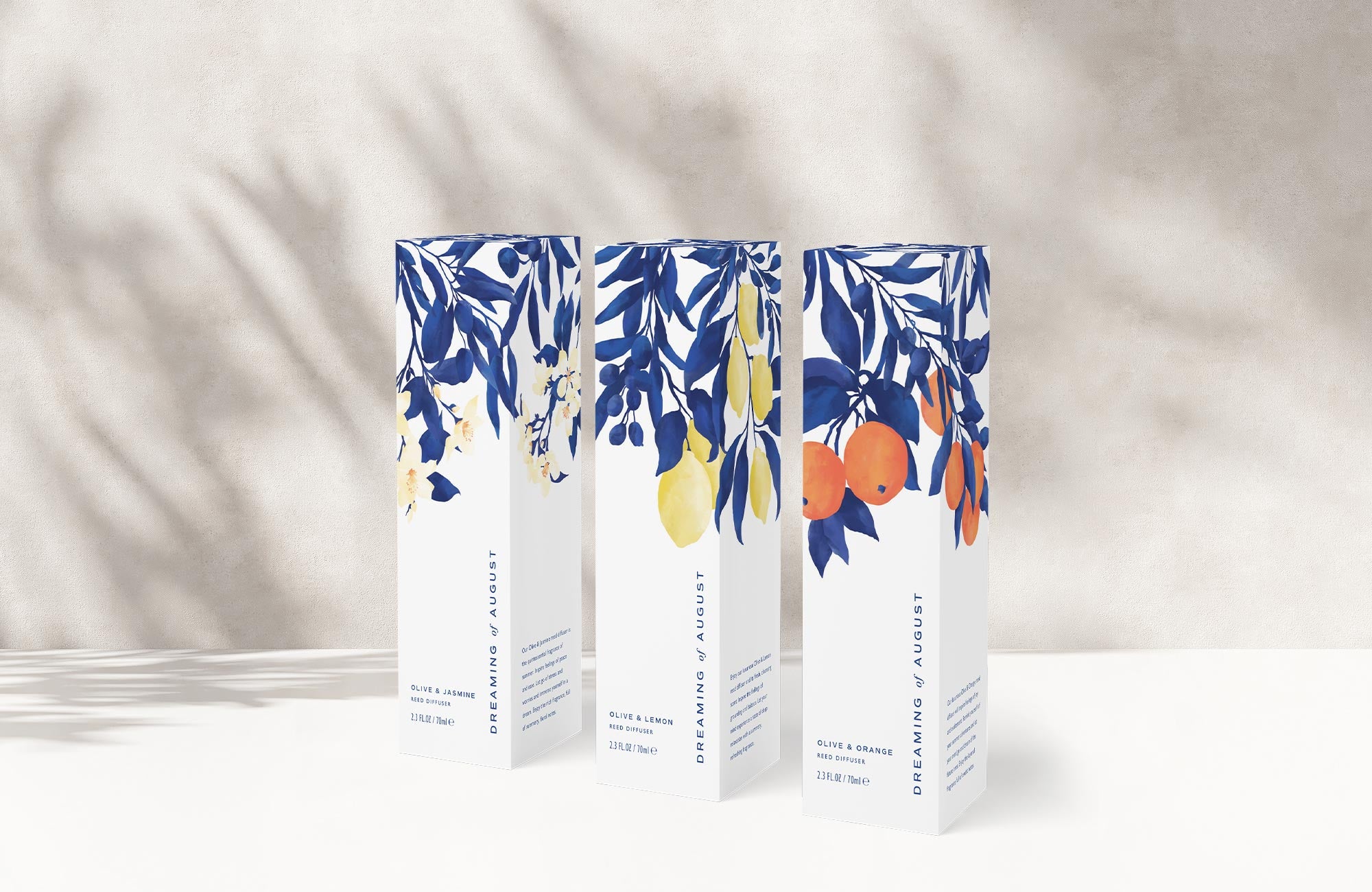 karolina krol studio dreaming of august reed diffuser branding packaging design natural sustainable greece inspired scent
