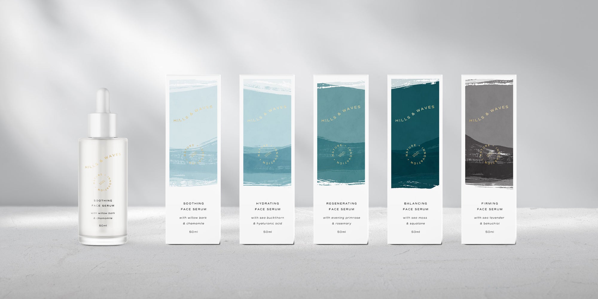 Karolina Król Studio Hills & Waves sea minerals skincare brand design
