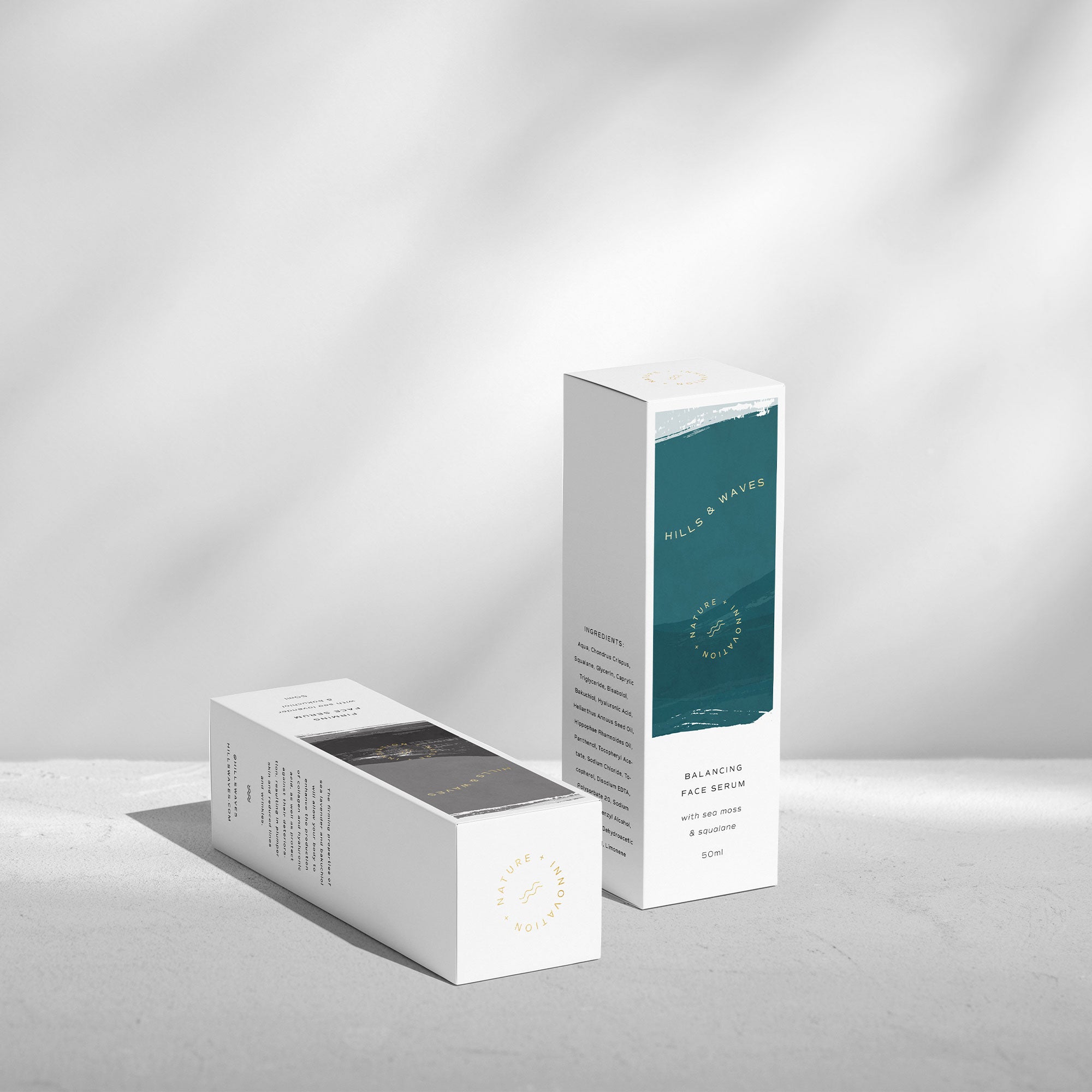 Karolina Król Studio Hills & Waves minimalist branding for sea moss face serum
