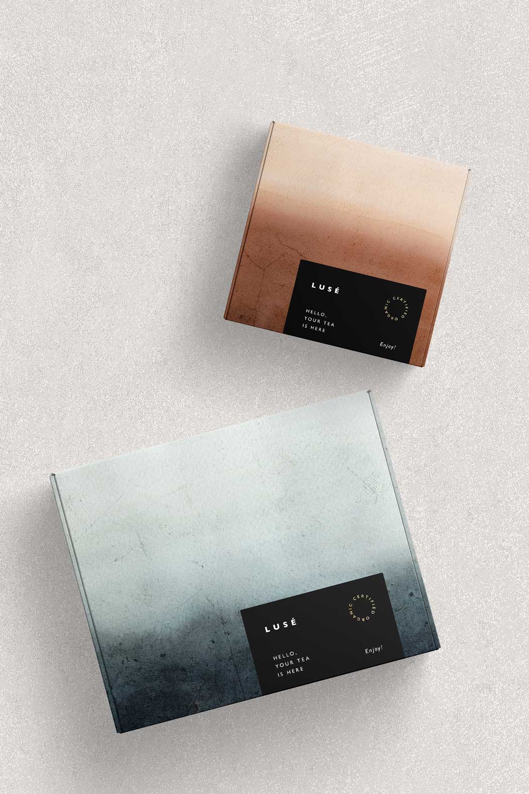 karolina krol studio luse tea organic branding packaging design shipping box
