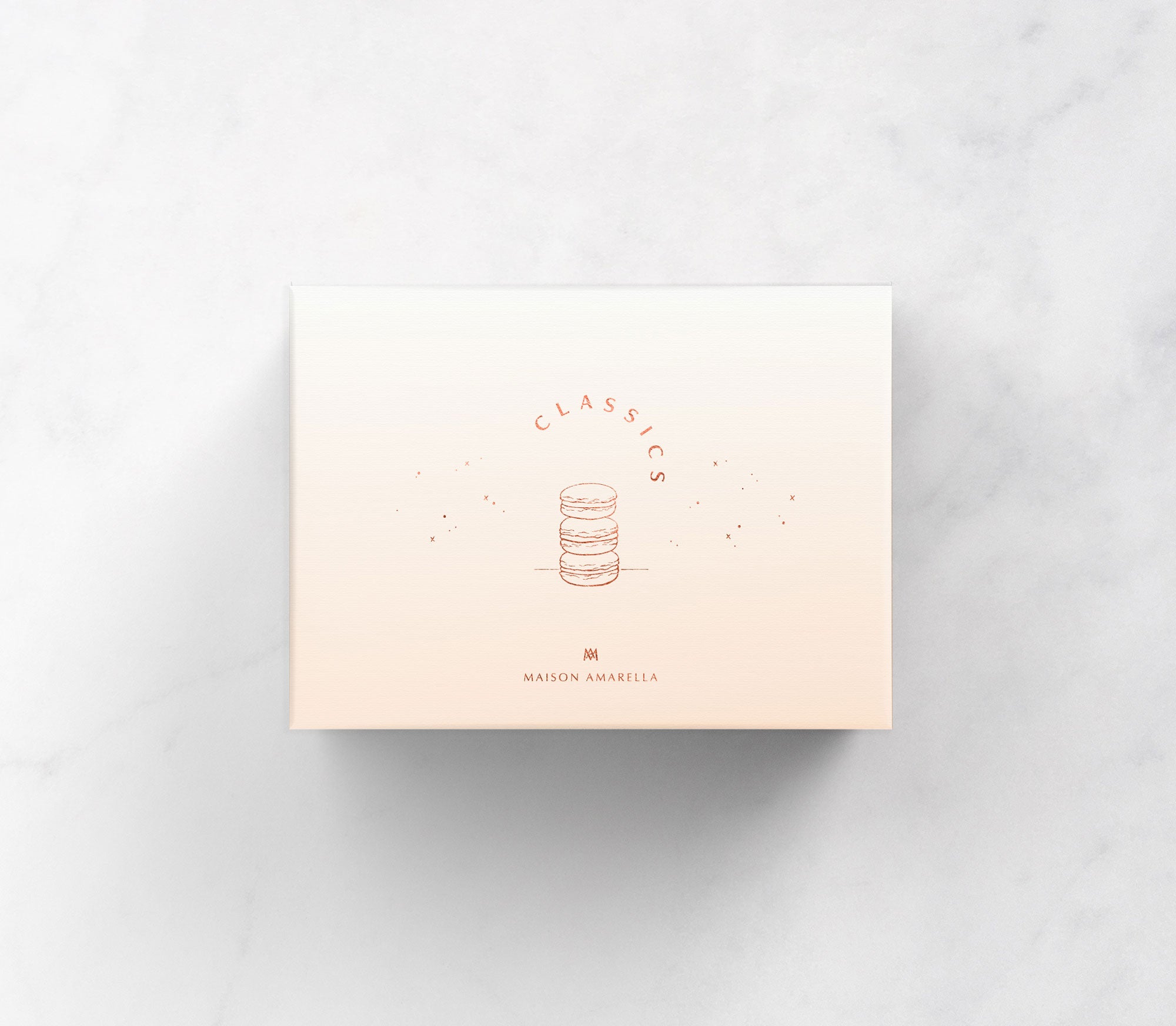 Karolina Król Studio minimalist hand illustrated macaron box design