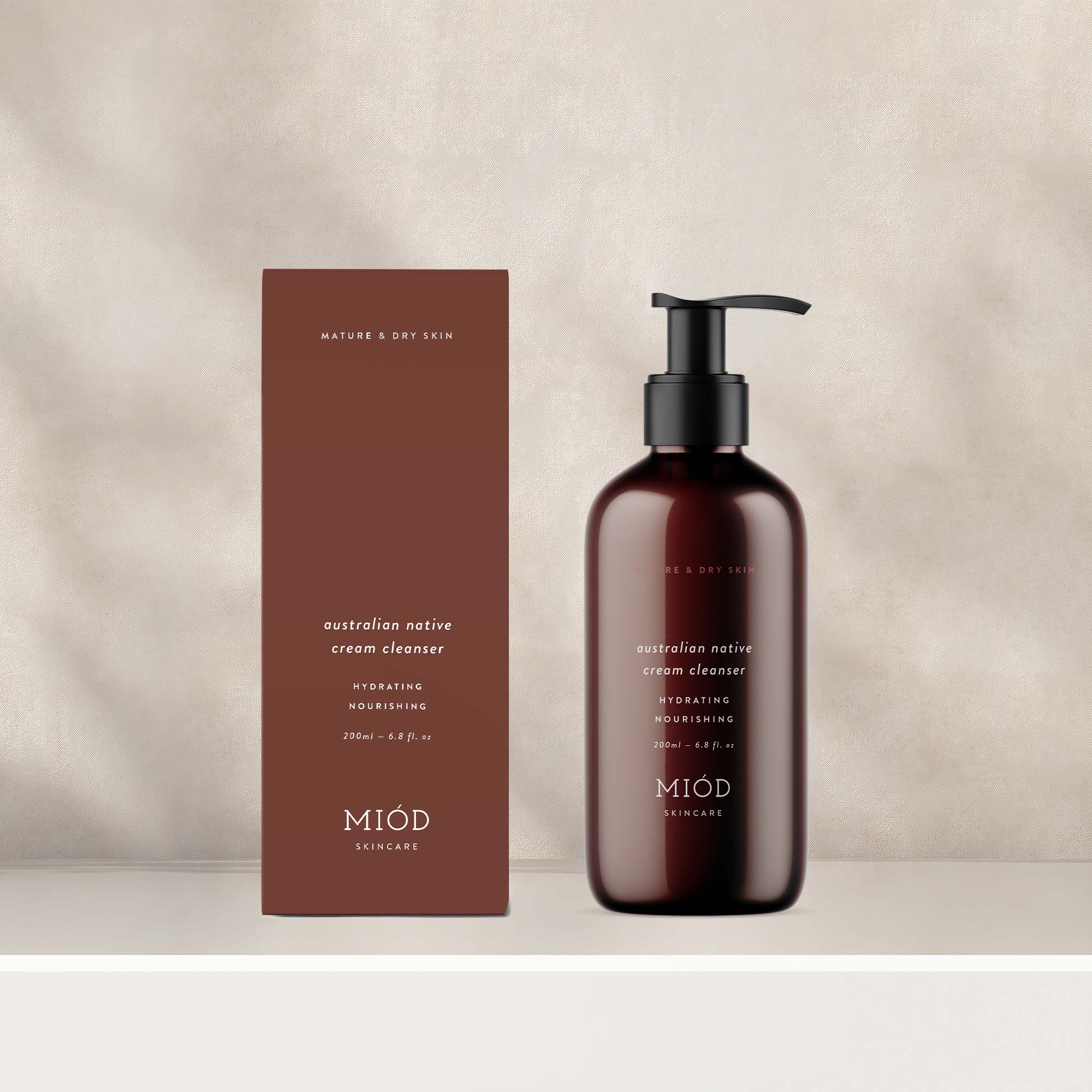 Karolina Król Studio minimalist sustainable packaging design for Australian native cream cleanser