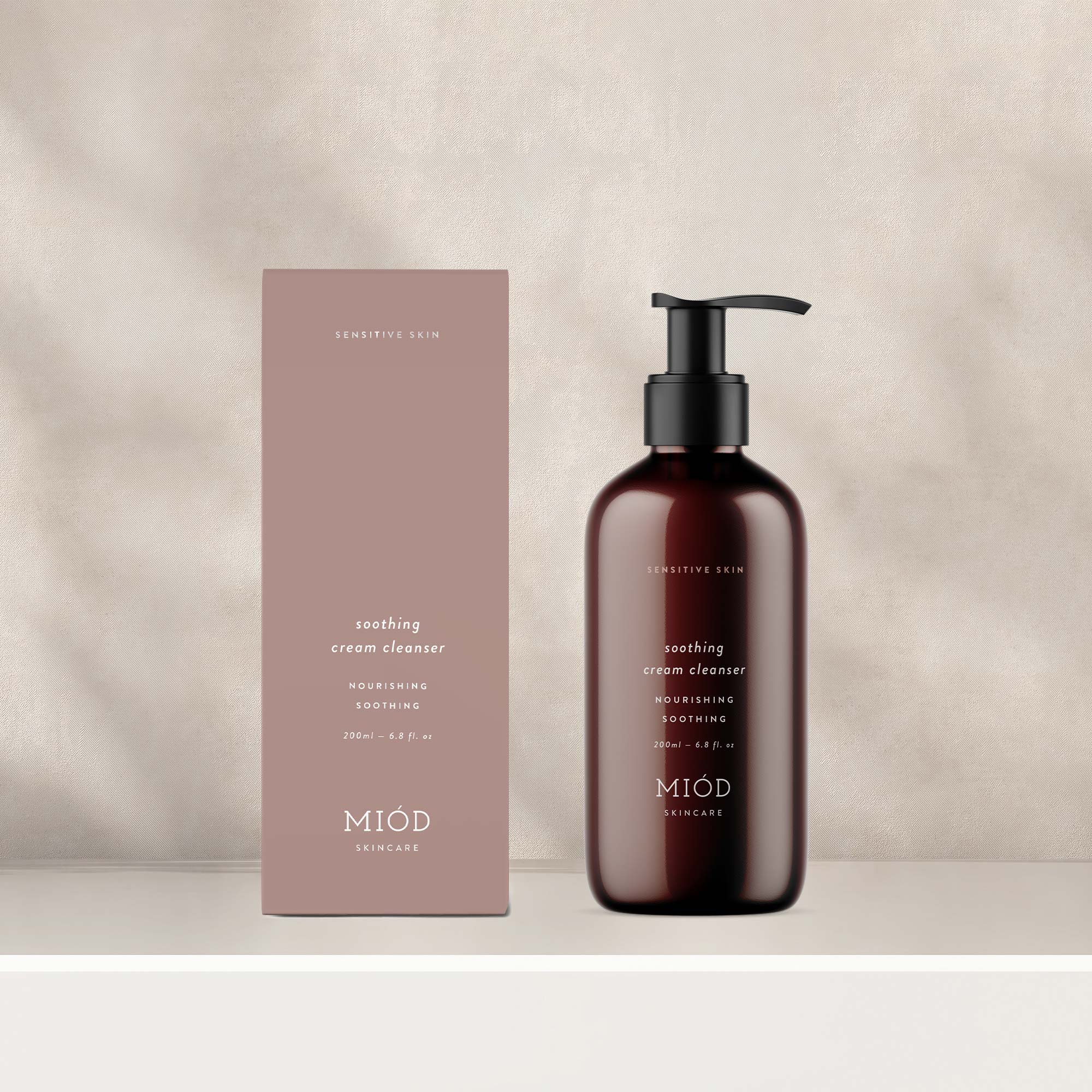 Karolina Król Studio minimalist sustainable packaging design for soothing cream cleanser