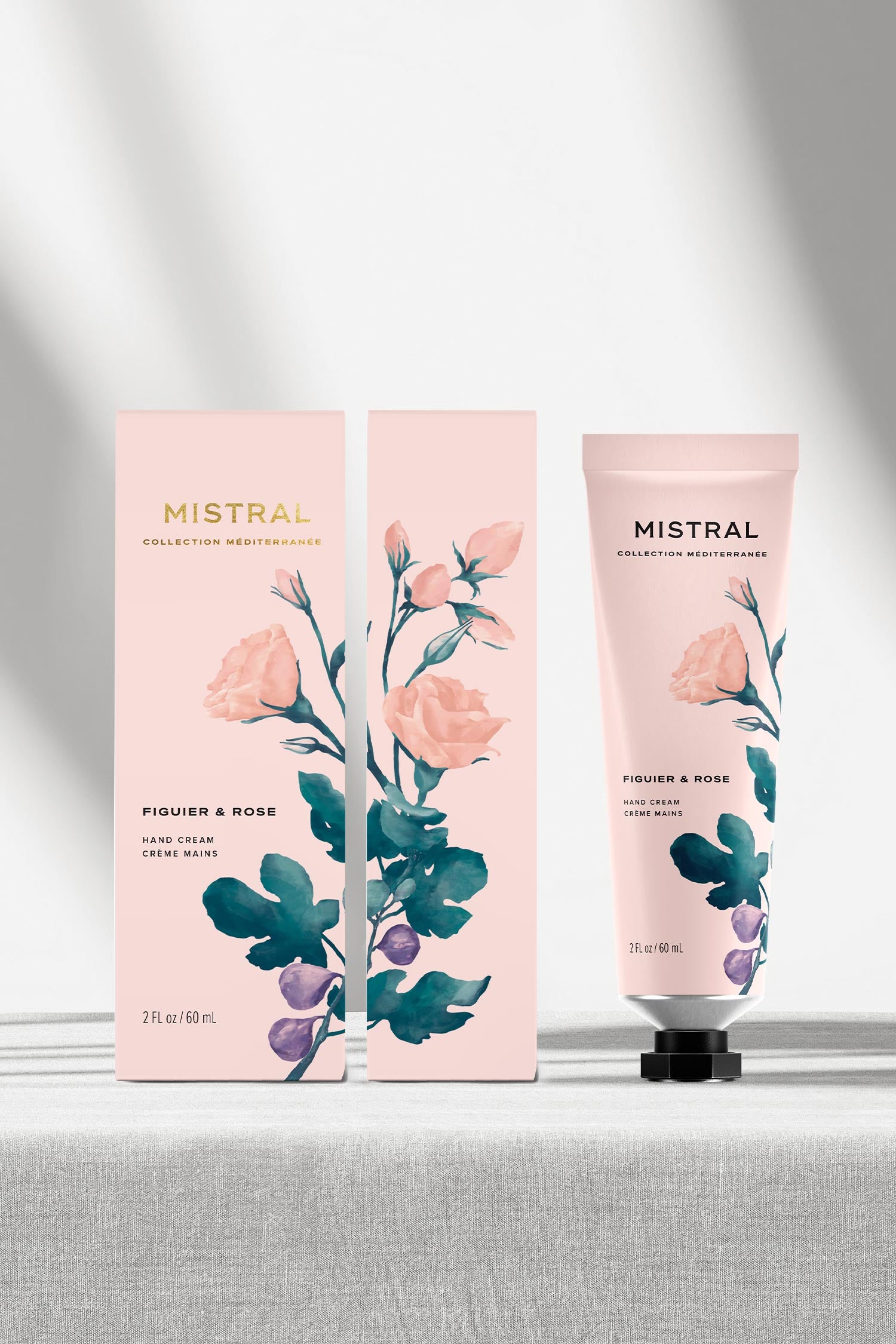karolina krol studio mistral hand cream custom illustrated natural packaging design fig rose box tube
