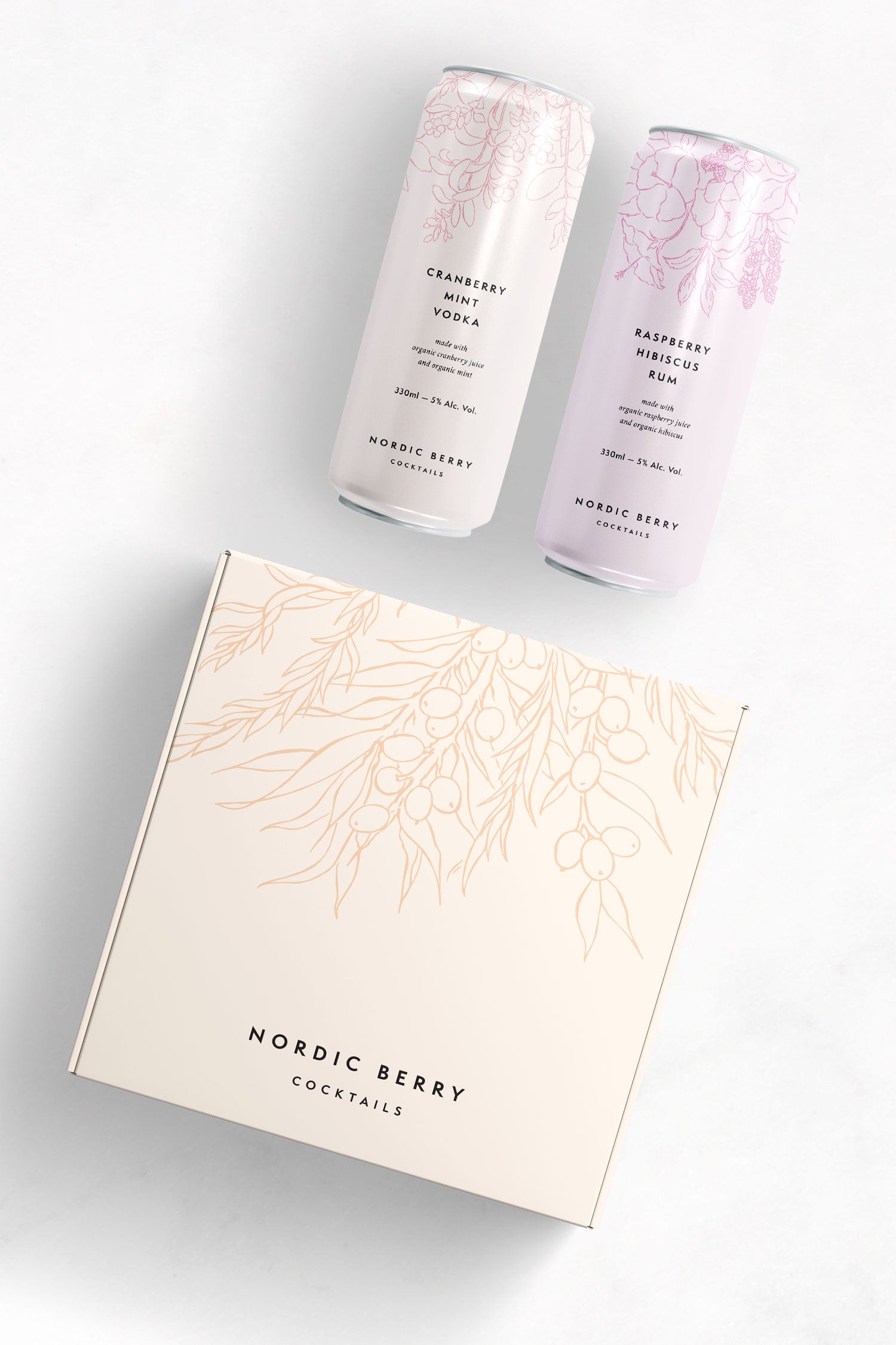 karolina krol studio nordic berry cocktails minimalist branding packaging design shipping box
