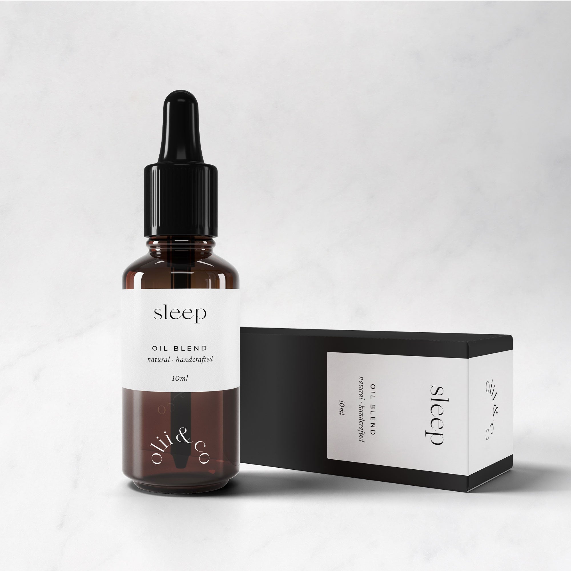 Karolina Król Studio simple brand and sustainable packaging design for a dropper bottle of organic essential oils 
