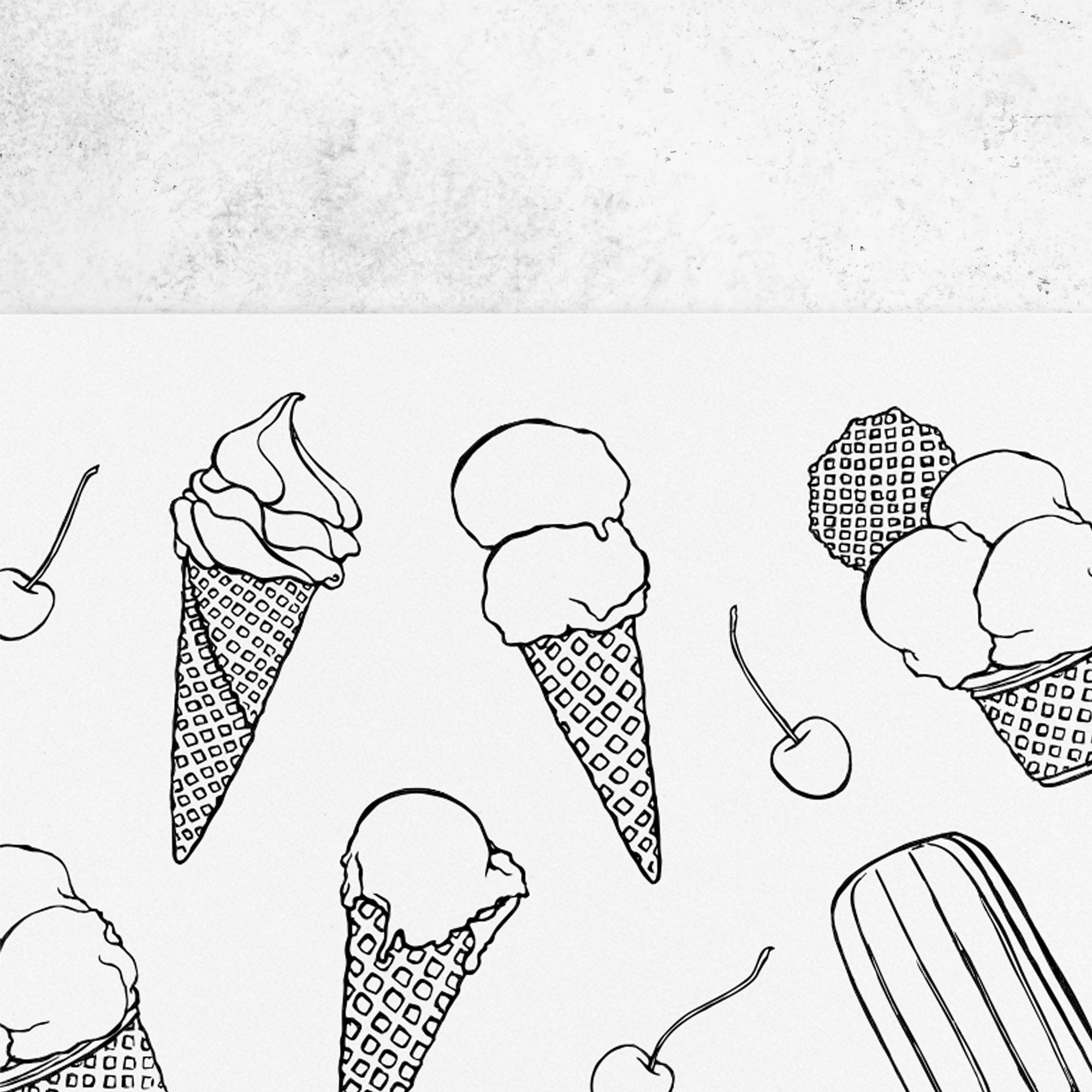 Karolina Król Studio minimalist line illustrations ice cream