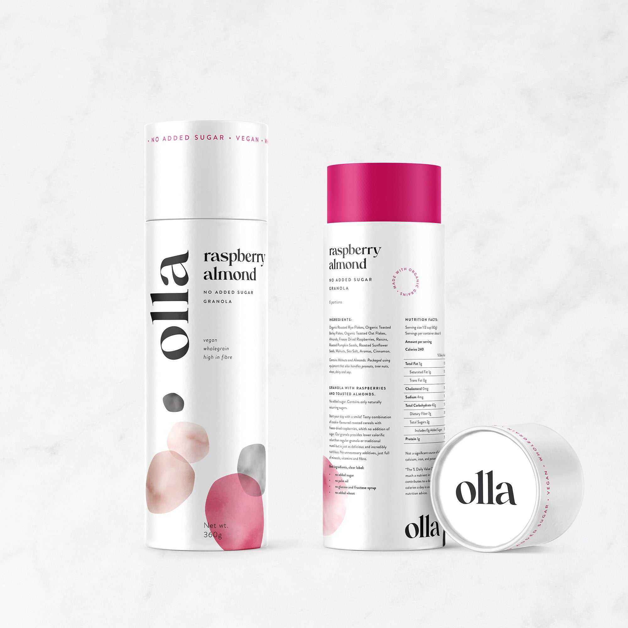 Karolina Król Studio Olla Granola minimalist elegant brand identity for no sugar added granola 
