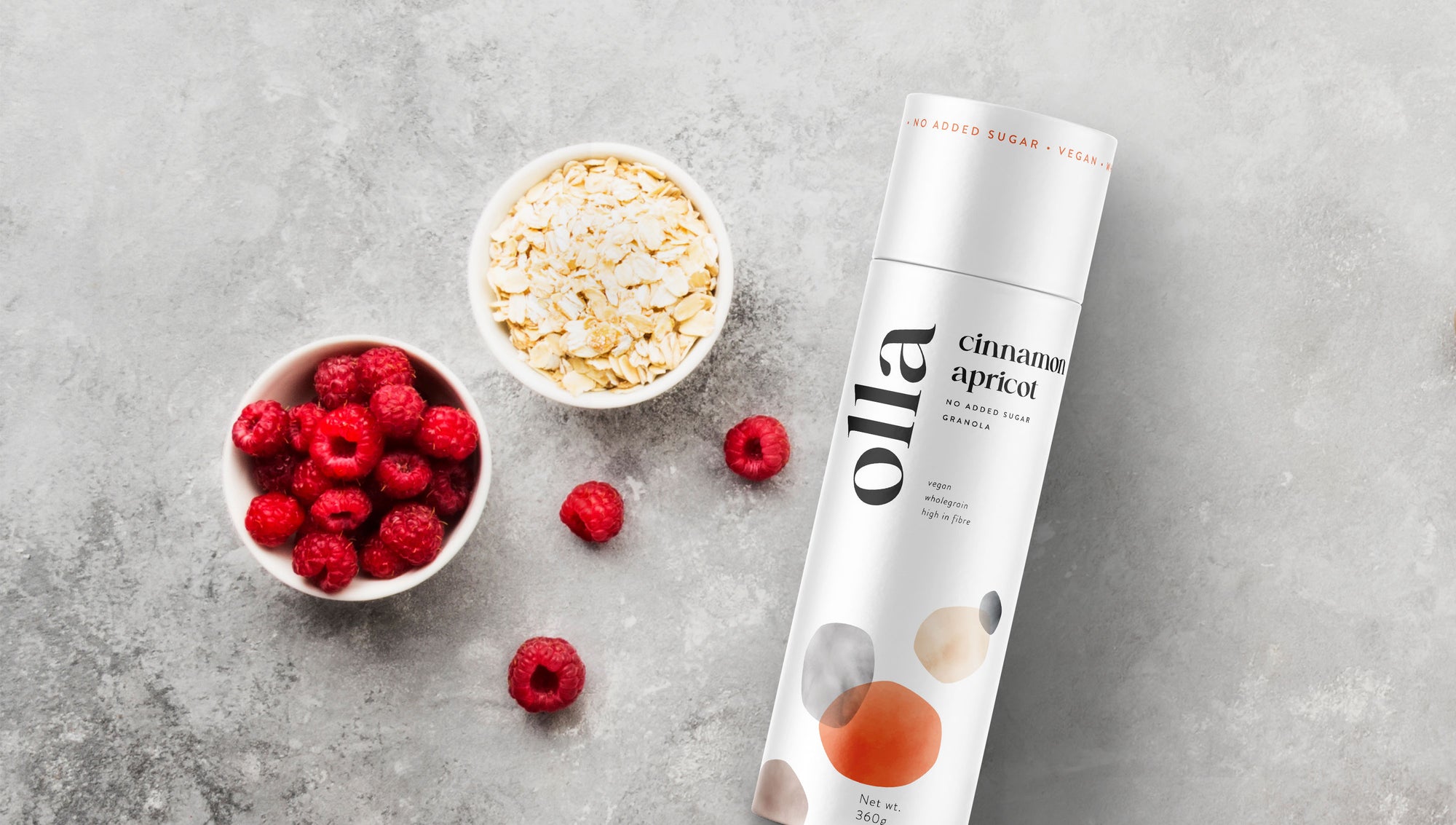 Karolina Król Studio Olla Granola simple brand identity and packaging design for a granola brand