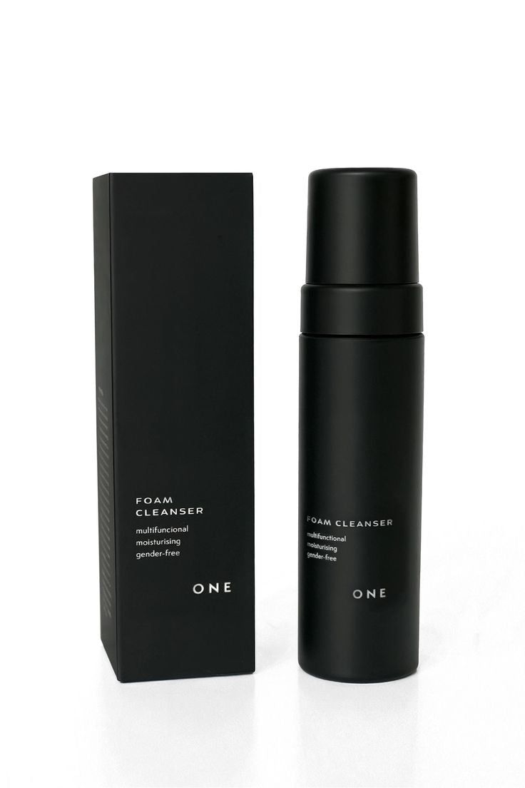 karolina krol studio one cosmetics sustainable genderless skin care foam cleanser minimalist packaging design
