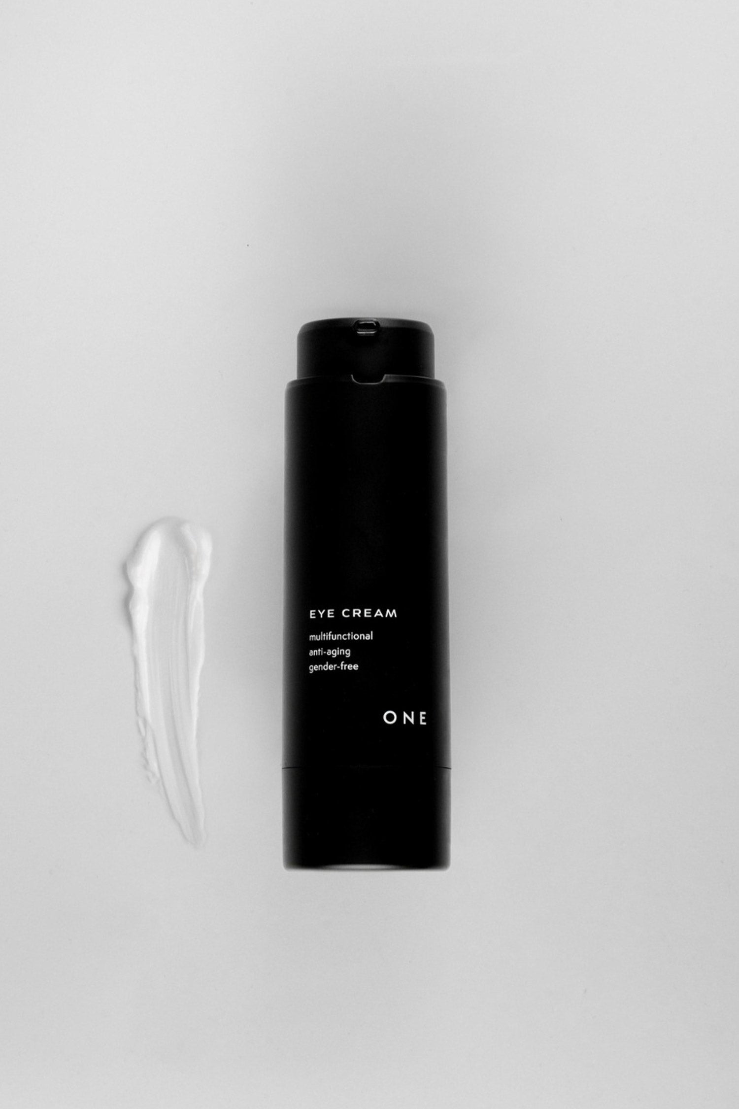 karolina krol studio one skin care eye cream bottle clean minimalist black white packaging design
