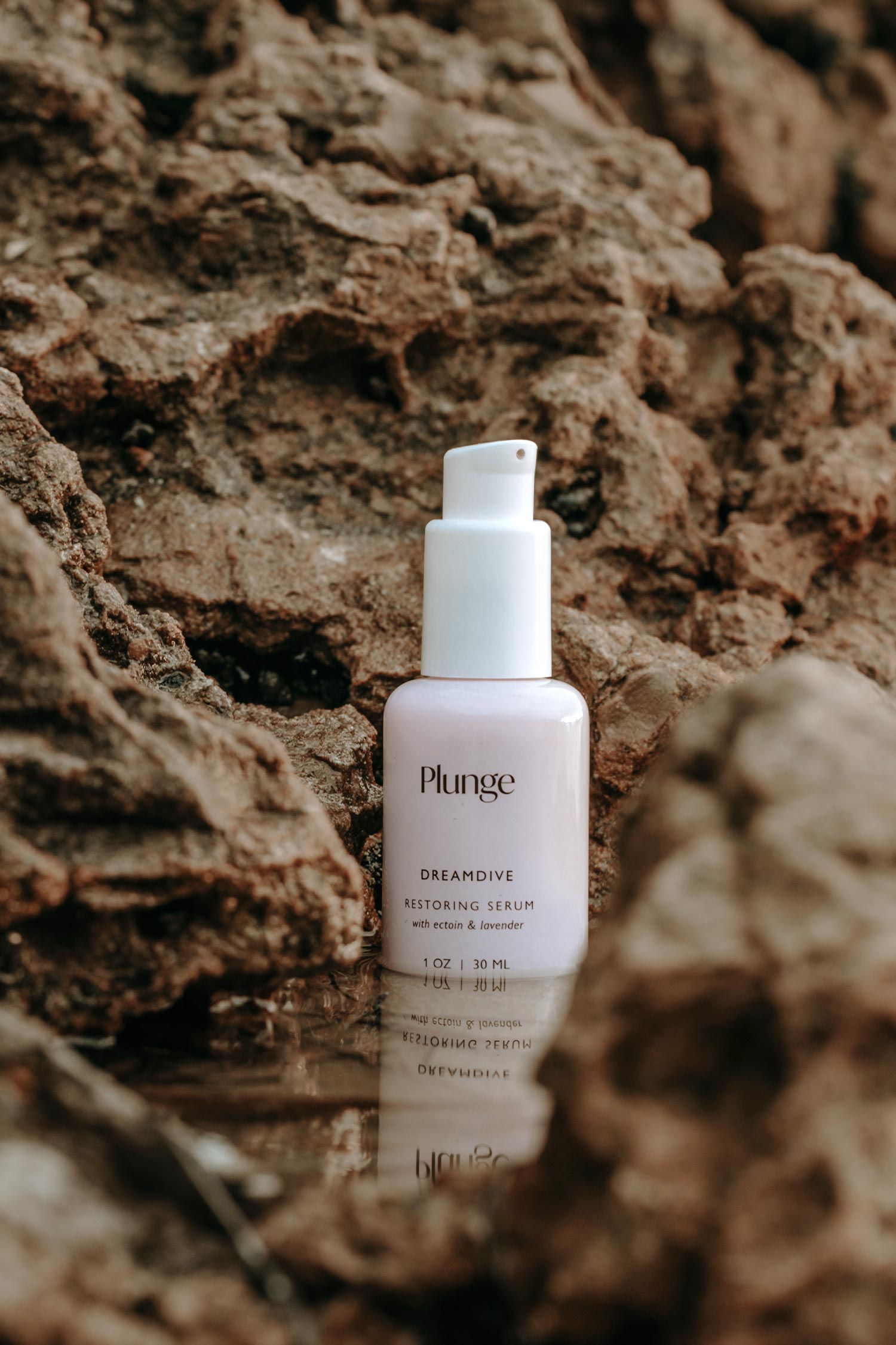 karolina krol studio plunge skincare branding packaging design sustainable restoring face serum lavender
