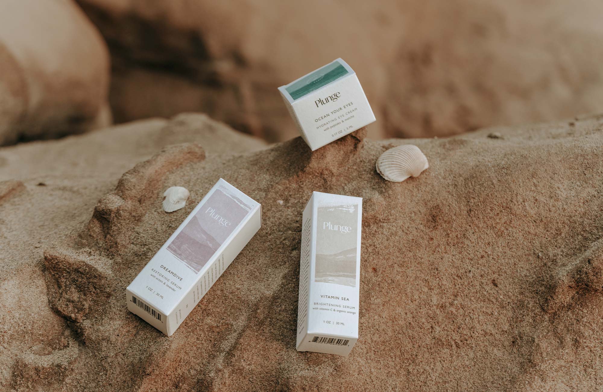 karolina krol studio plunge skincare clean natural ocean inspired sustainable ingredients eye cream face serum branding packaging design
