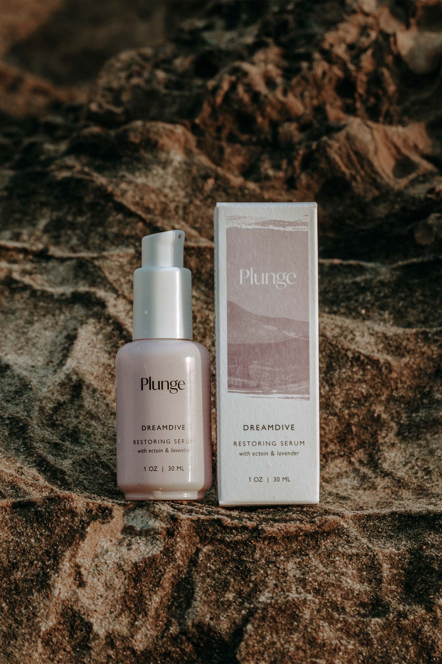 karolina krol studio plunge skincare clean natural ocean powered sustainable ingredients dreamdive restoring face serum branding packaging design
