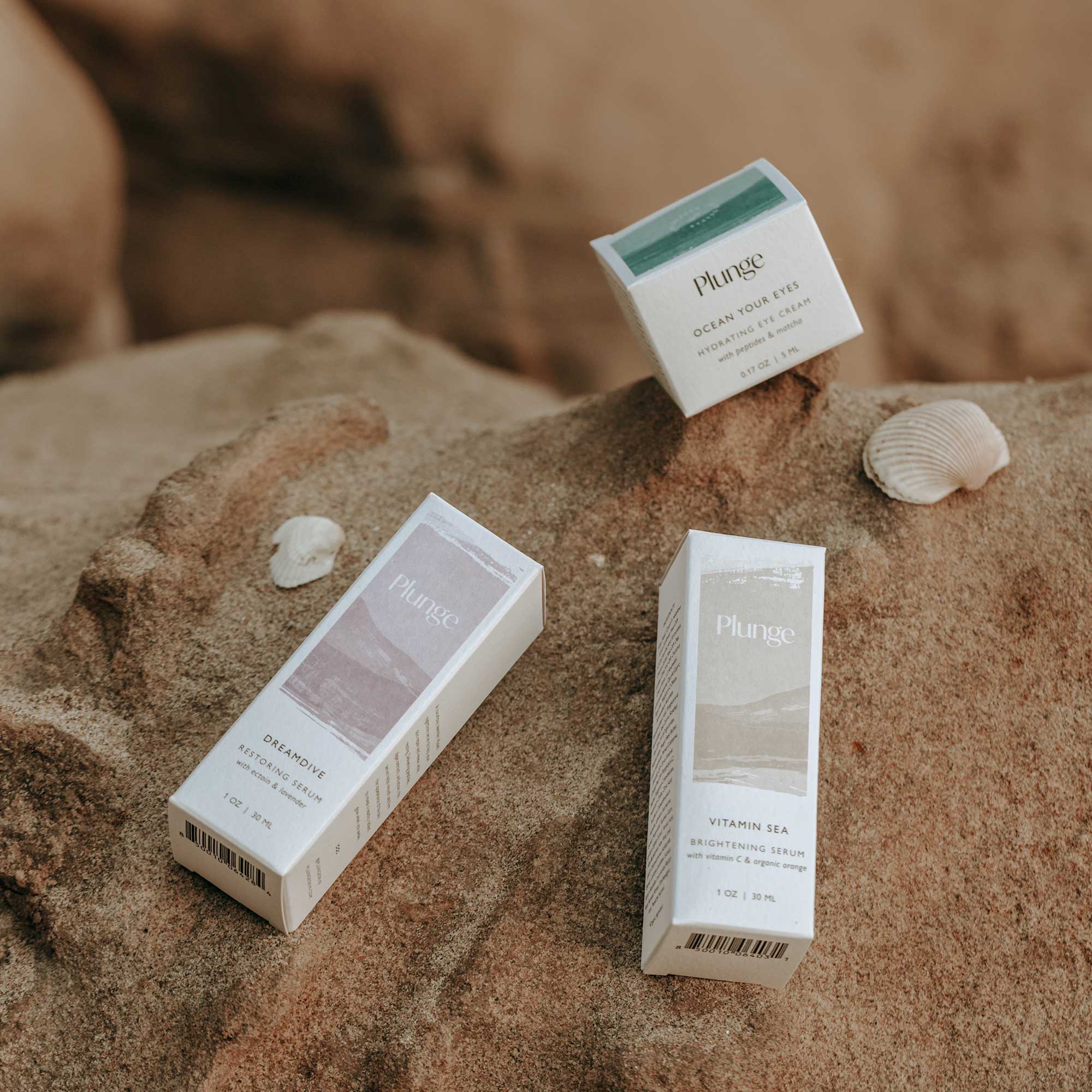 karolina krol studio plunge skincare clean natural ocean powered sustainable ingredients eye cream face serum branding packaging design
