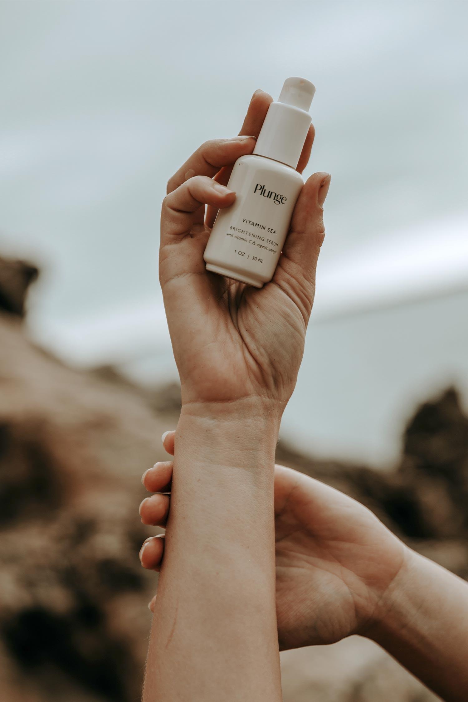 karolina krol studio plunge skincare clean ocean inspired sustainable ingredients vitamin sea brightening face serum branding packaging design
