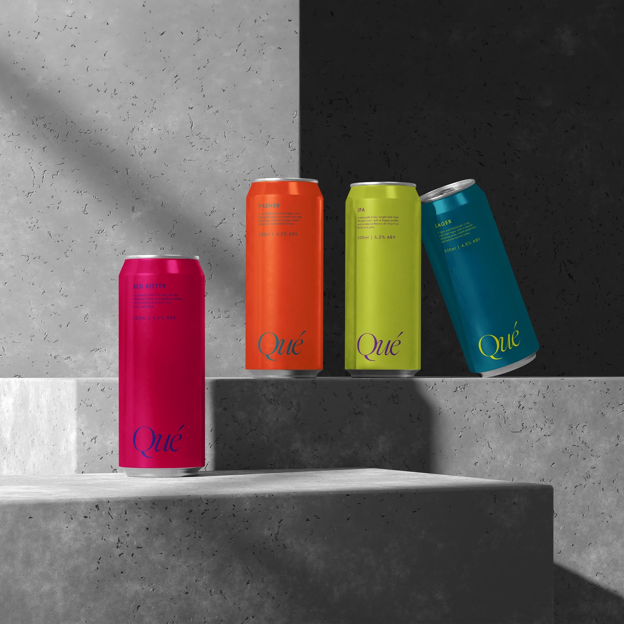 karolina krol studio que que brewery minimalist bold colourful brand packaging design