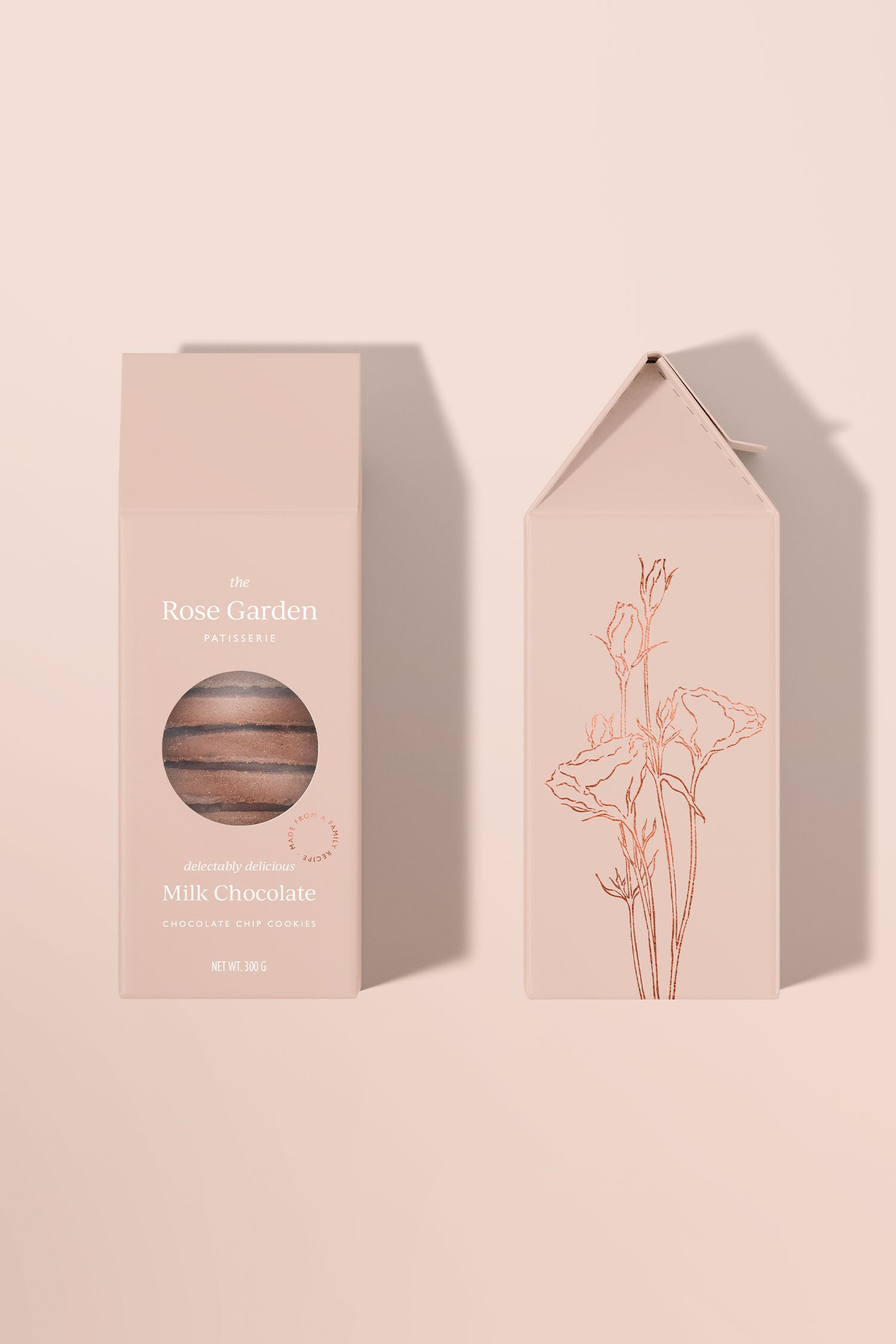 karolina krol studio the rose garden patissery minimalist elegant branding packaging design luxurious milk chocolate cookies
