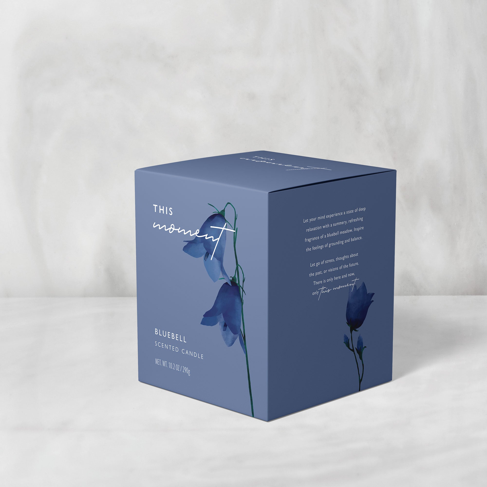 karolina krol studio this moment bluebell natural sustainable soy small batch hand poured minimalist branding watercolour packaging design
