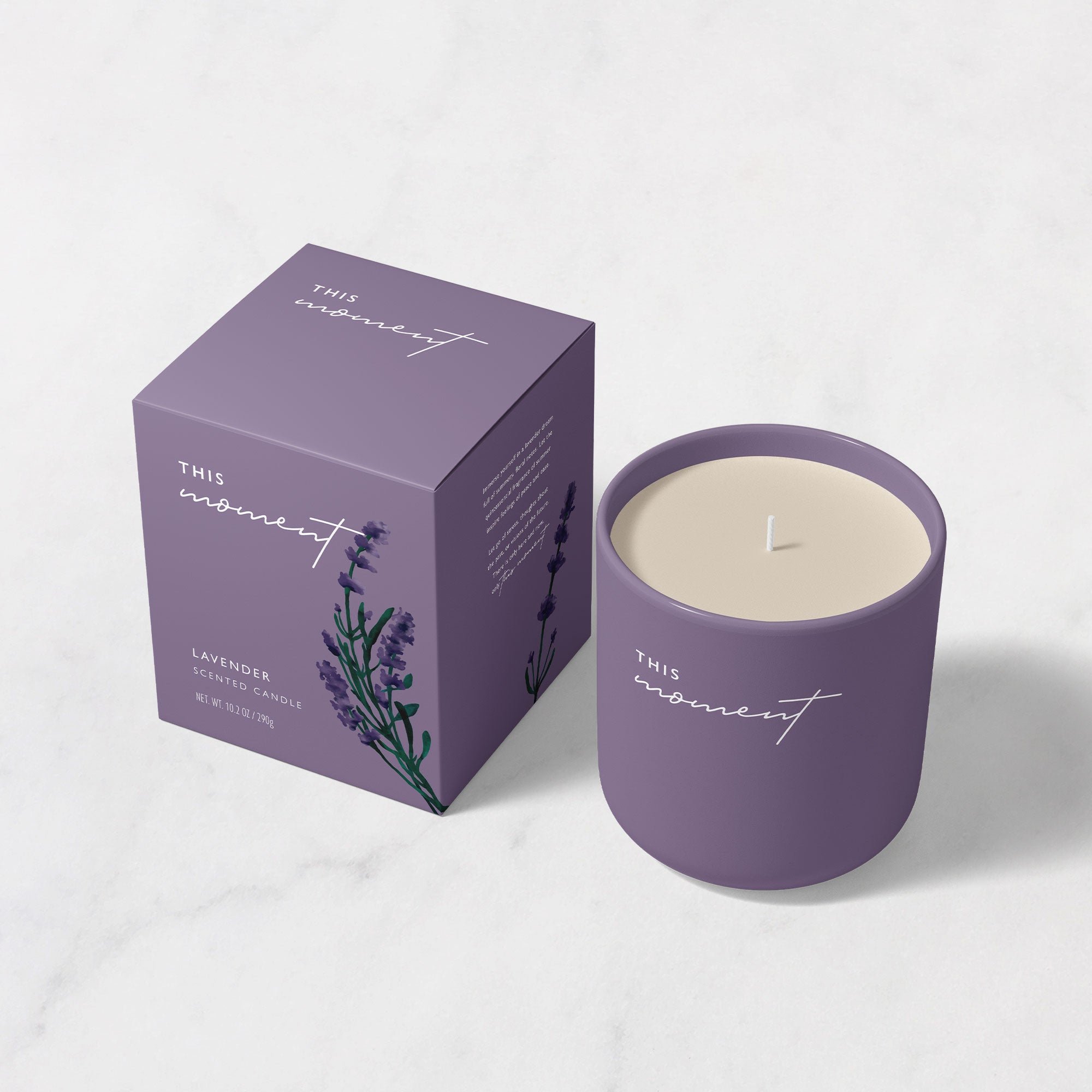karolina krol studio this moment lavender natural sustainable soy hand poured minimalist branding watercolour illustrated packaging design
