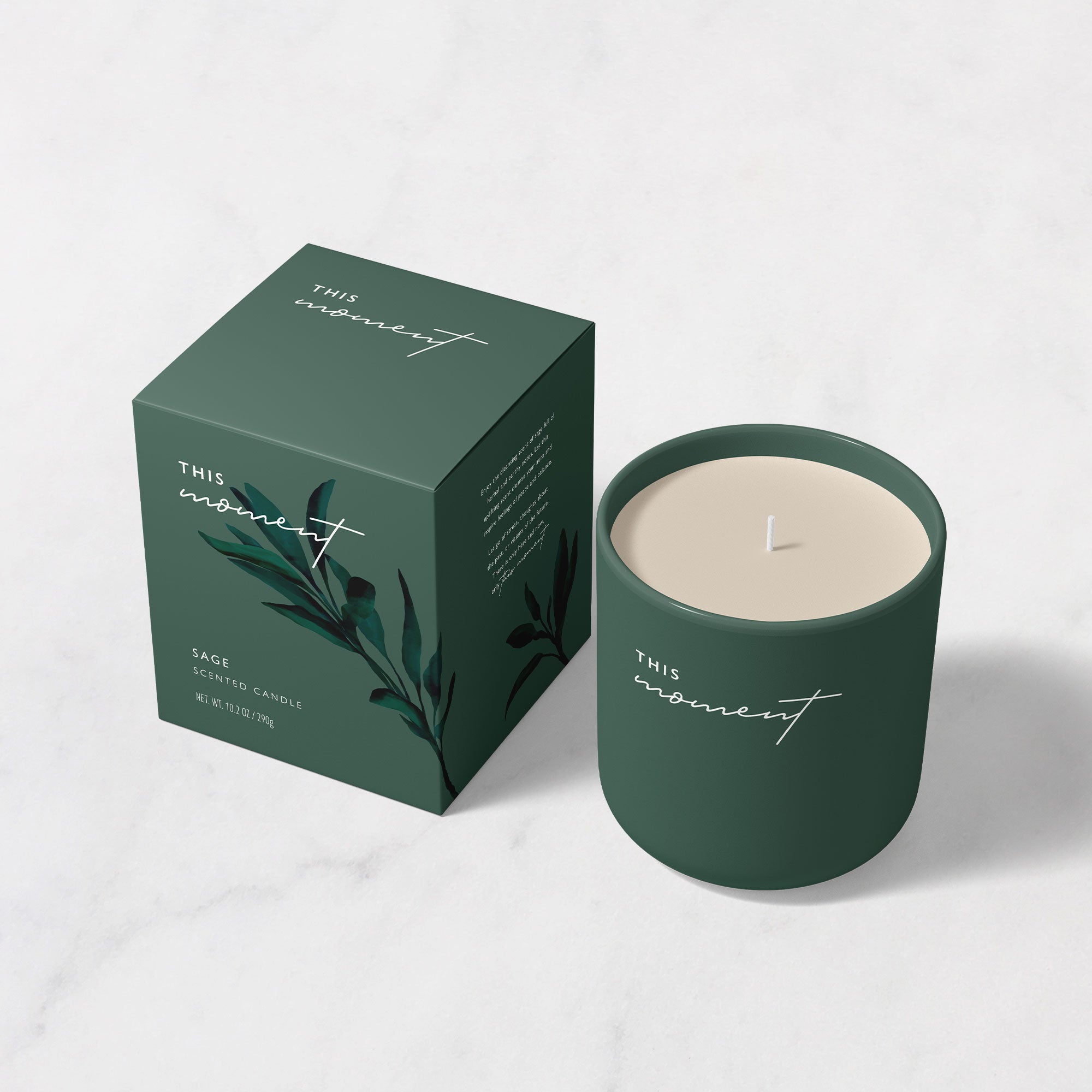 karolina krol studio this moment sage natural sustainable soy hand poured minimalist branding custom watercolour packaging design
