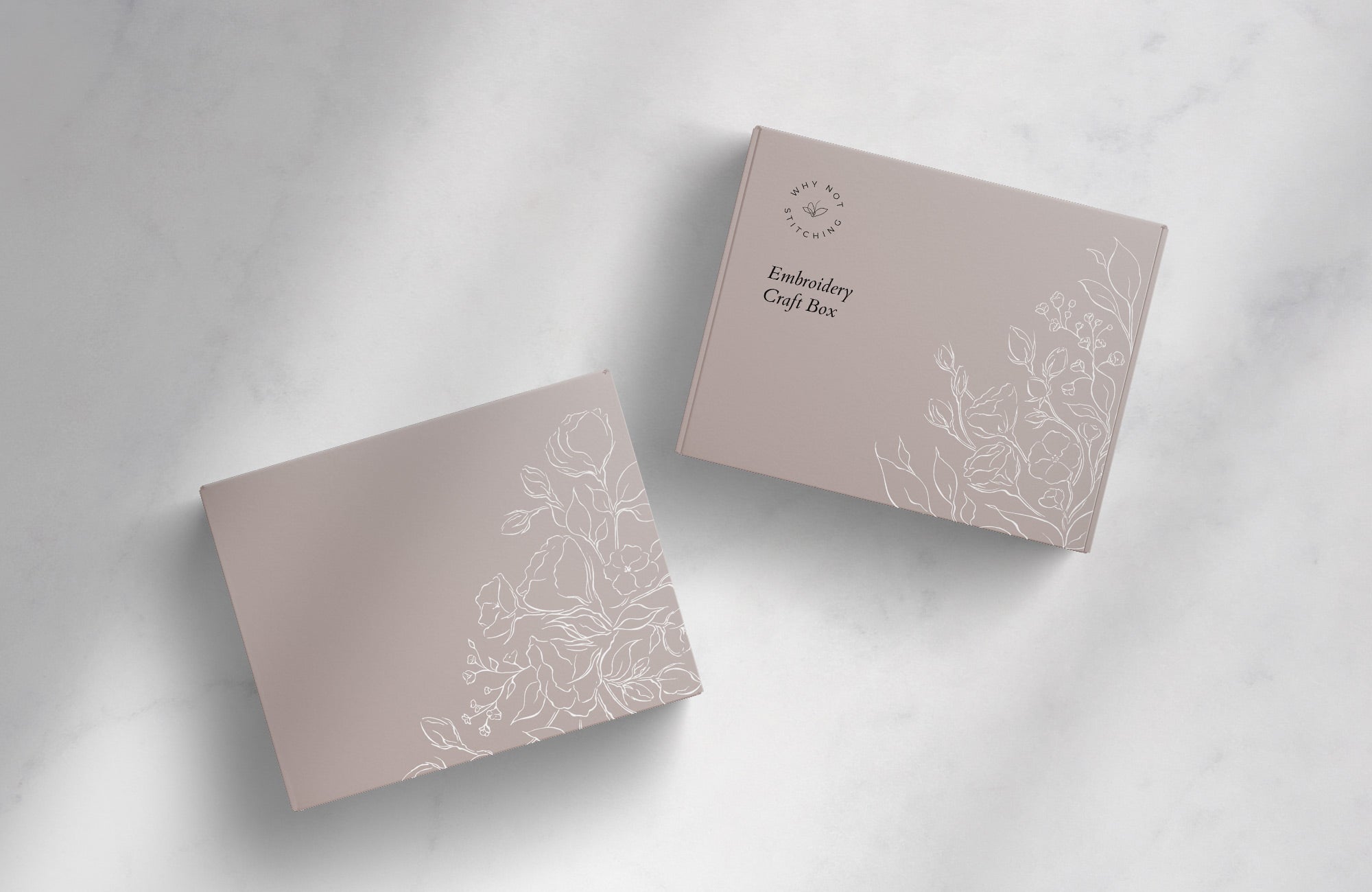 karolina krol studio why not stitching sustainable minimalist custom botanical illustrations shipping box packaging design