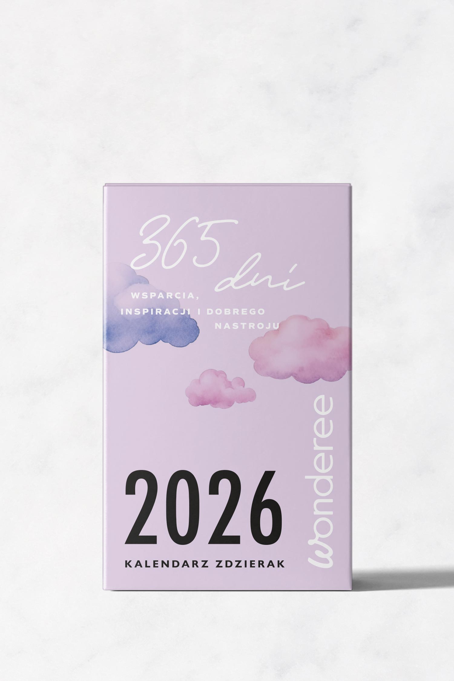 karolina krol studio wonderee calendar watercolor clouds packaging design box front
