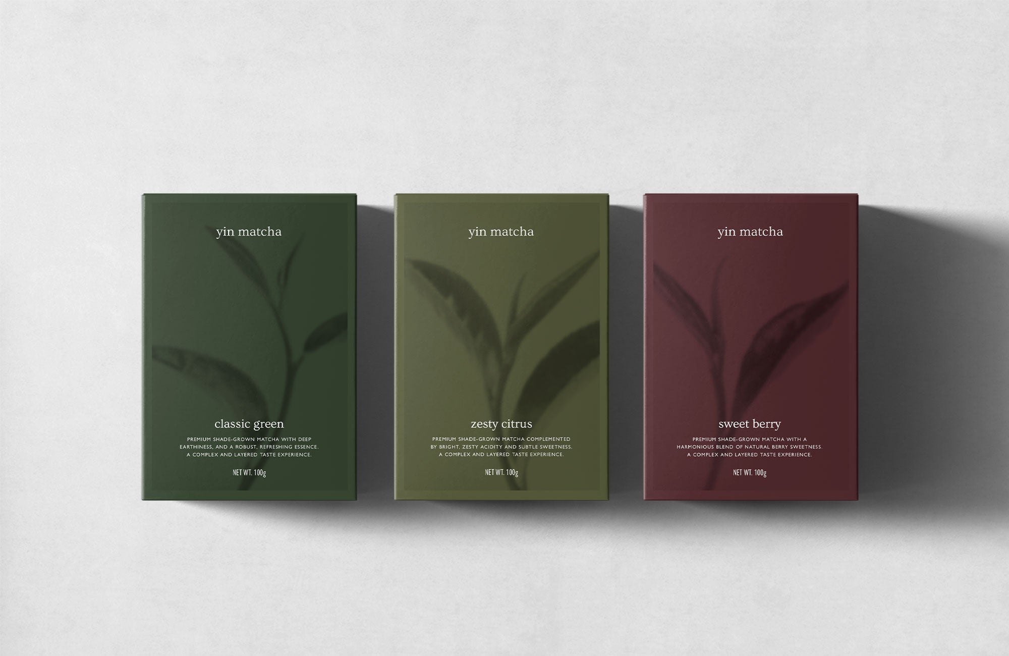 karolina krol studio yin matcha shade grown green tea organic branding packaging design
